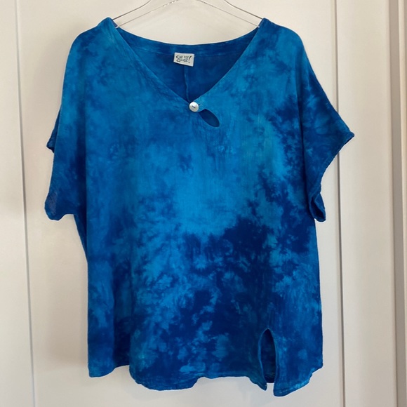 Oh My Gauze! Tops Oh My Gauze Tie Dye Short Sleeve Top 0 Cotton